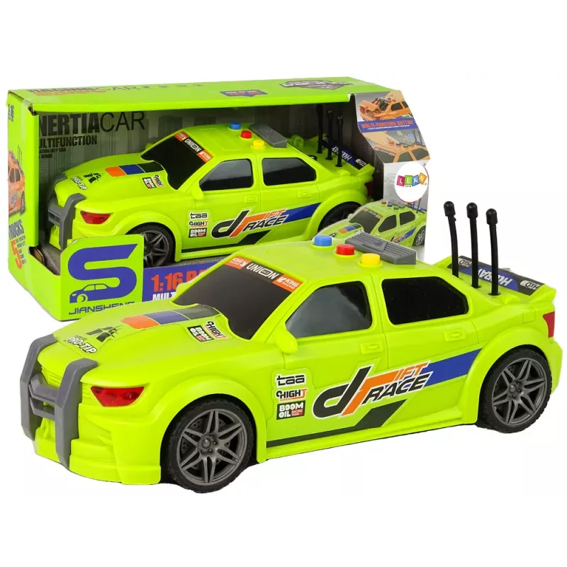 LEAN TOYS Sportinis automobilis su šviesomis ir garsais, žalias, 1:16