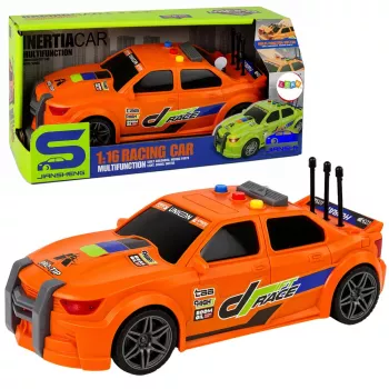LEAN TOYS Sportinis automobilis su šviesomis ir garsais Oranžinis 1:16