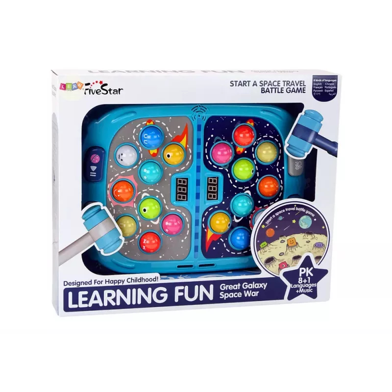 LEAN TOYS Arkadinis žaidimas Wack A Mole Space 9 lygiai Šviesos greičio garsai
