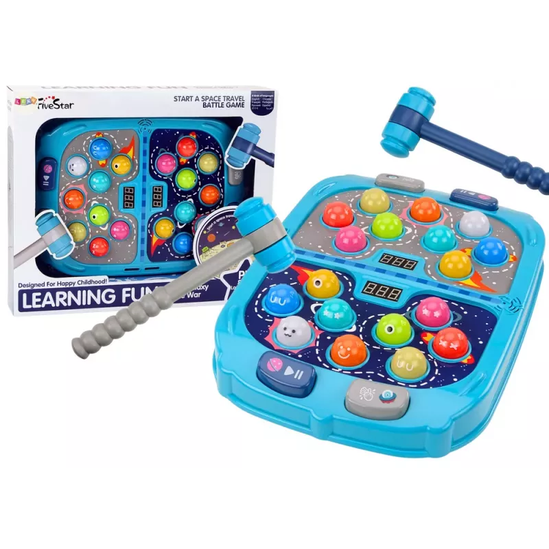 LEAN TOYS Arkadinis žaidimas Wack A Mole Space 9 lygiai Šviesos greičio garsai