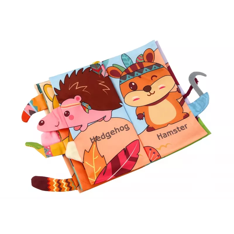 LEAN TOYS Minkšta lavinamoji knygelė „Rustling Forest Animals“