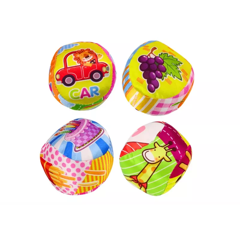 LEAN TOYS Minkšti kamuoliukai Spalvingi lavinantys barškučiai 4 vnt. rinkinys