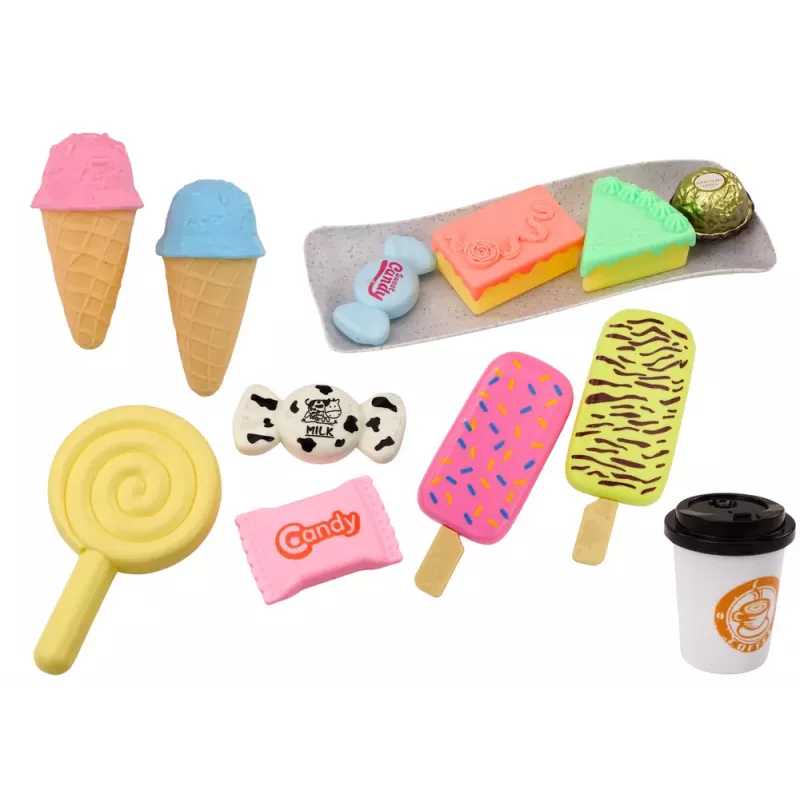 LEAN TOYS Confectionery Cafe Set Sweets Figurines Coffee Cake 25 vnt.