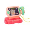 LEAN TOYS Kasos aparatas mokymuisi skaičiuoti monetas, apsipirkimo krepšelis, šviesos, garsai, rožinė