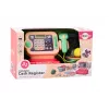 LEAN TOYS Kasos aparatas mokymuisi skaičiuoti monetas, apsipirkimo krepšelis, šviesos, garsai, rožinė