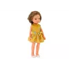 LEAN TOYS Lėlė su geltona suknele ir rudais plaukais, didelė lėlė 33 cm