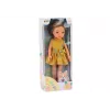 LEAN TOYS Lėlė su geltona suknele ir rudais plaukais, didelė lėlė 33 cm