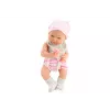 LEAN TOYS Baby Doll in White and Pink Clothes, Hat, Pacifier, Bib, Quilt
