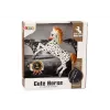 LEAN TOYS Horse Figurine White Horse with Polka Dots Standing Stable Farm Cute Horse