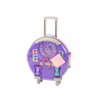 LEAN TOYS Kosmetikos rinkinys nagų makiažo lagaminėlyje violetinis lagaminėlis 9 vnt.