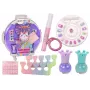 LEAN TOYS Kosmetikos rinkinys nagų makiažo lagaminėlyje violetinis lagaminėlis 9 vnt.