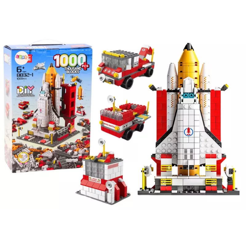 LEAN TOYS Construction Bricks Space Rocket 6in1 Space Vehicles 1000 pcs.