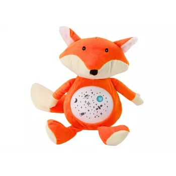 LEAN TOYS Pliušinis meškiukas su miego šviesomis ir garsais, nakties ir dienos režimas, Lapė