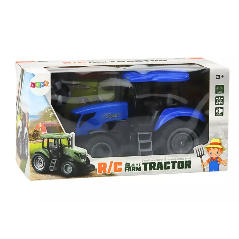 LEAN TOYS nuotoliniu valdymu traktorius RC 2.4G su garsais mėlynas