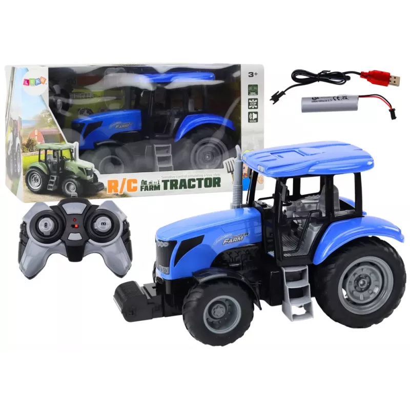 LEAN TOYS nuotoliniu valdymu traktorius RC 2.4G su garsais mėlynas