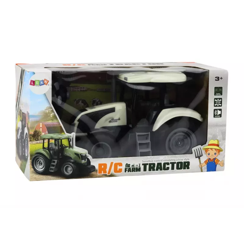 LEAN TOYS nuotoliniu valdymu traktorius RC 2.4G garsai baltas