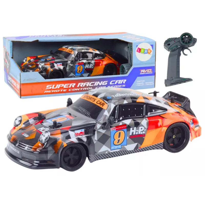 LEAN TOYS RC automobilis su nuotolinio valdymo pultu 1:18 guminiai ratai Drift Orange