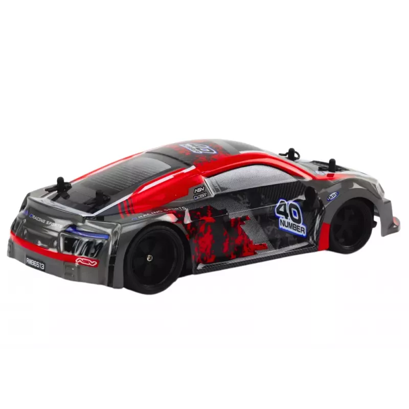 LEAN TOYS RC automobilis su nuotolinio valdymo pultu 1:18 guminiai ratai Drift raudonas