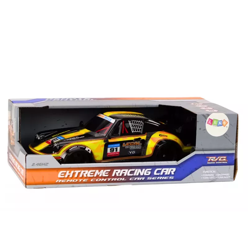 LEAN TOYS RC automobilis su nuotolinio valdymo pultu 1:16 guminiai ratai Drift geltona