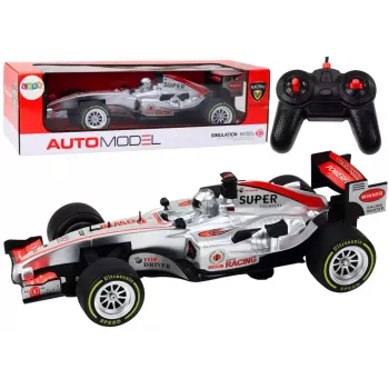LEAN TOYS nuotoliniu valdymu RC lenktyninis automobilis 1:12 sidabrinis su šviesomis ir garsais