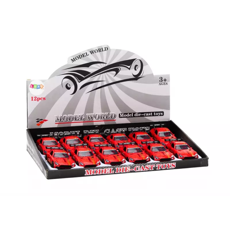 LEAN TOYS Sportinis automobilis 1:32 Lieta modelis Porsche 911 Carrera S Raudonas Atbulinės eigos veiksmo figūrėlė su spoileriu