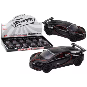 LEAN TOYS Sportinis automobilis 1:32 veiksmo figūrėlė su spoileriu, metalinis, juodas, garsai