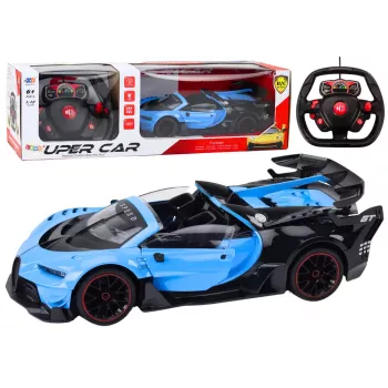 LEAN TOYS nuotoliniu valdymu sportinis automobilis RC 1:12 su atsidarančiomis durimis, mėlynas