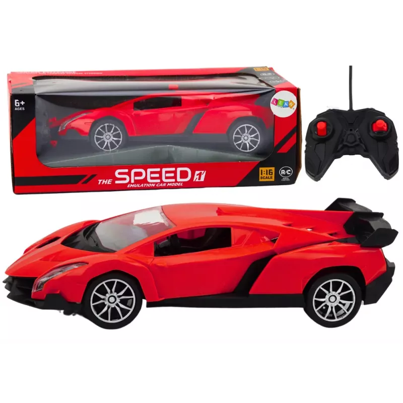 LEAN TOYS nuotoliniu valdymu sportinis automobilis raudonas 1:16 RC automobilis