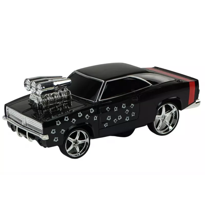 LEAN TOYS nuotolinio valdymo automobilis 1:18 Drift 360 šviesos garsai juodas