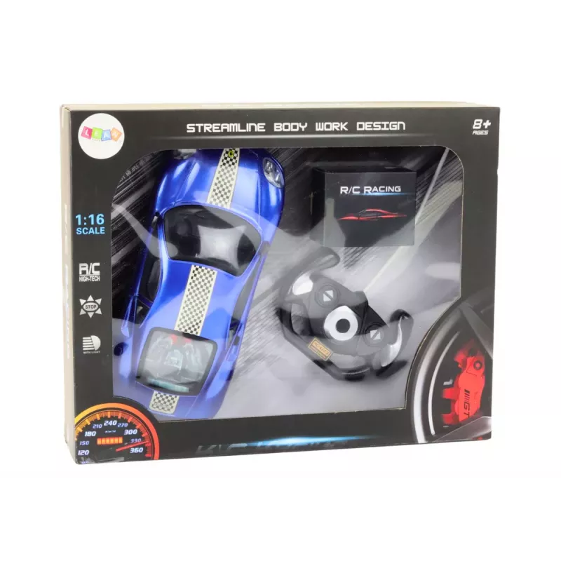 LEAN TOYS RC automobilis su nuotolinio valdymo pultu 1:16 Šviesos Mėlyna