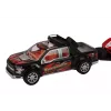 LEAN TOYS automobilio komplektas su pikapu, vilkiku, puspriekabe, sportiniu automobiliu ir visureigiu