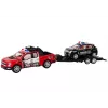 LEAN TOYS Policijos pikapas su vilkiku puspriekabe visureigiu policijos rinkinys