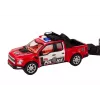 LEAN TOYS Policijos pikapas su vilkiku puspriekabe visureigiu policijos rinkinys