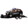 LEAN TOYS Policijos pikapas su vilkiku puspriekabe visureigiu policijos rinkinys