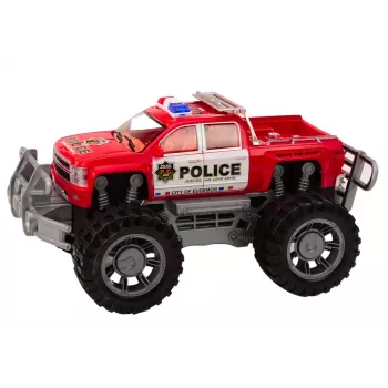 LEAN TOYS Policijos automobilis Pickup Raudonas Visureigis Policijos automobilis