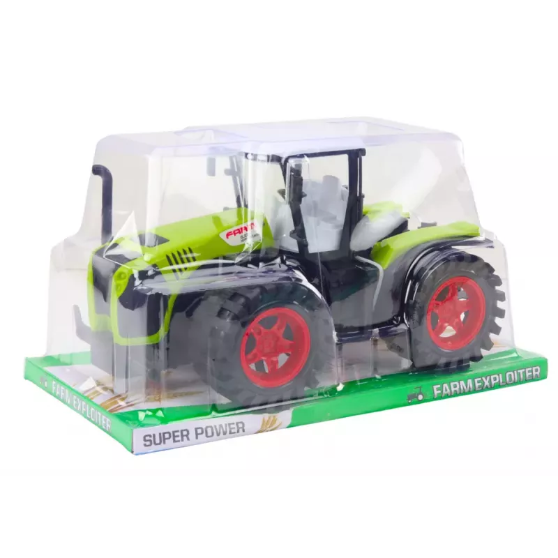 LEAN TOYS Ūkio traktorius su didele trinties pavara, žalias žemės ūkio automobilis