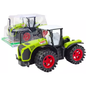 LEAN TOYS Ūkio traktorius su didele trinties pavara, žalias žemės ūkio automobilis