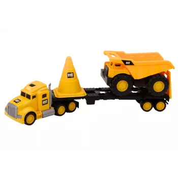 LEAN TOYS Statybinės technikos rinkinys: Savivartis, Ekskavatorius, Buldozeris, Judančios dalys, Geltona