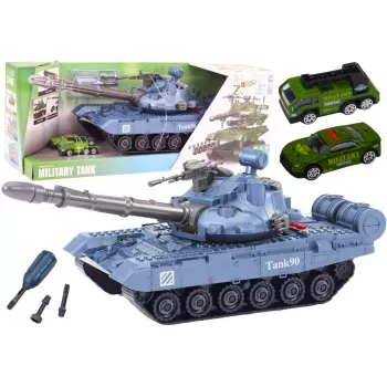 LEAN TOYS Tank Military Vehicle DIY Disassembly Blue Sounds Suspension Kit