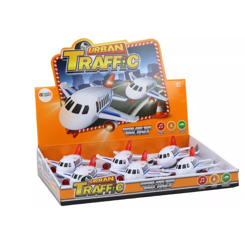 LEAN TOYS Passenger Plane with Lights, Sounds & Drive - White