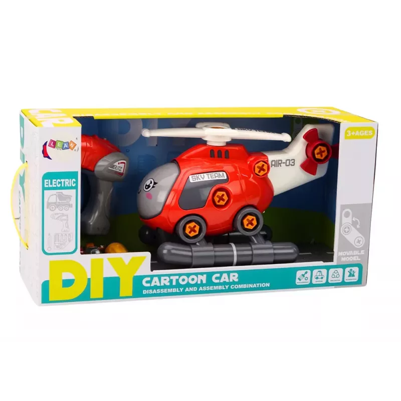 LEAN TOYS DIY Turning Cartoon Helicopter Red