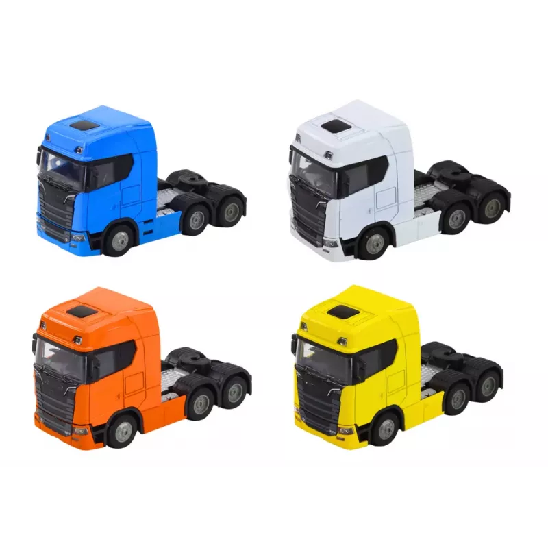 LEAN TOYS Sunkvežimis be priekabos 1:32 su pakeliamu metaliniu kėbulu, šviesomis, garsais, varomas inercija