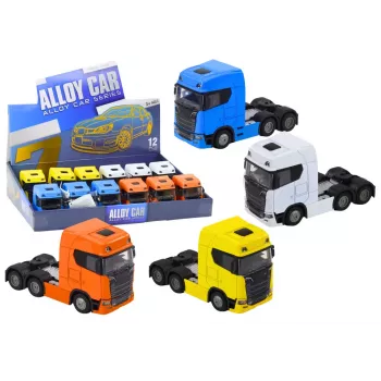 LEAN TOYS Sunkvežimis be priekabos 1:32 su pakeliamu metaliniu kėbulu, šviesomis, garsais, varomas inercija