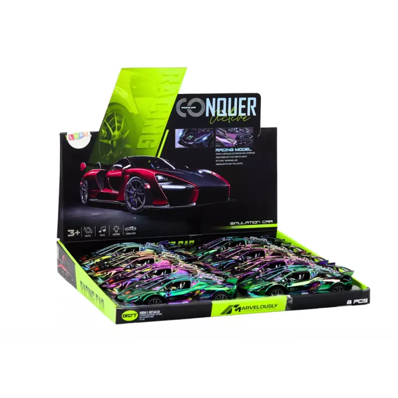 LEAN TOYS Sportinis automobilis su šviesomis ir garsais „Colorful Chameleon“