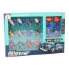 LEAN TOYS 12 žaislinių automobilių, varomų lėktuvų, 5 cm kelio ženklų rinkinys