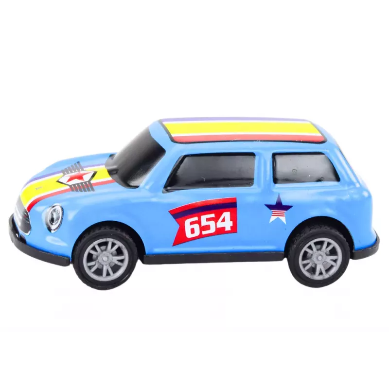 LEAN TOYS Automobilių rinkinys su spyruokline pavara, spalvingas, 12 vnt.