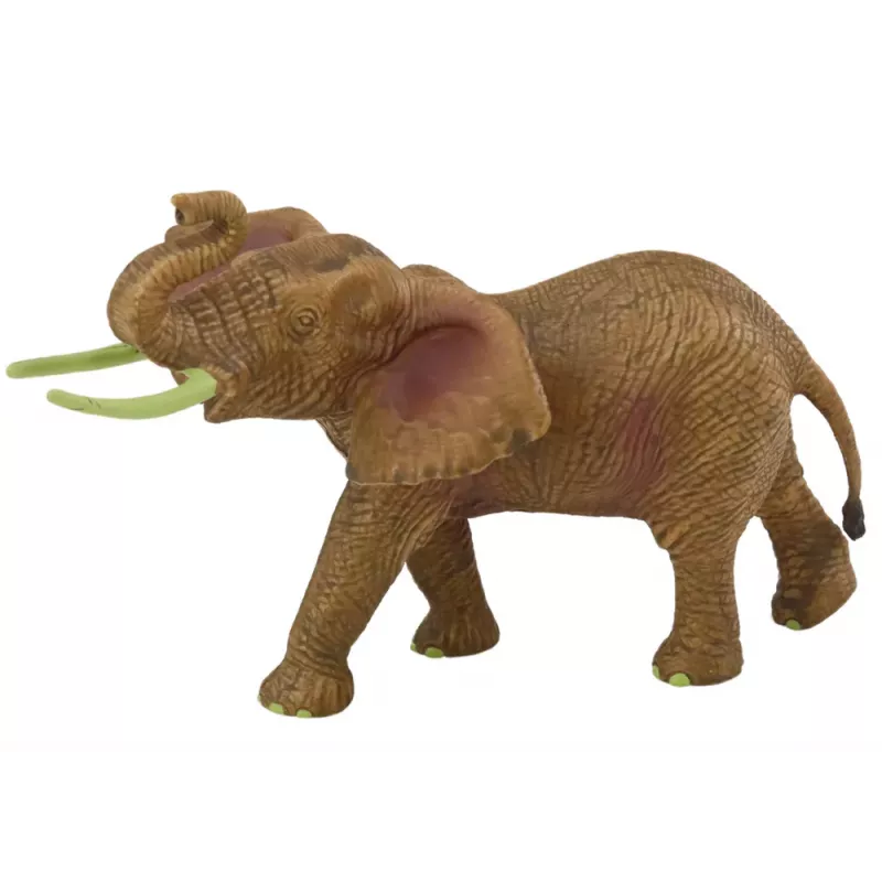 LEAN TOYS Kolekcinė figūrėlė Afrikinis dramblys su pakeltu straubliu Safari