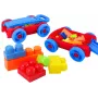 LEAN TOYS Kaladėlių rinkinys mėlyname ir raudoname vežimėlyje - 236 vnt.