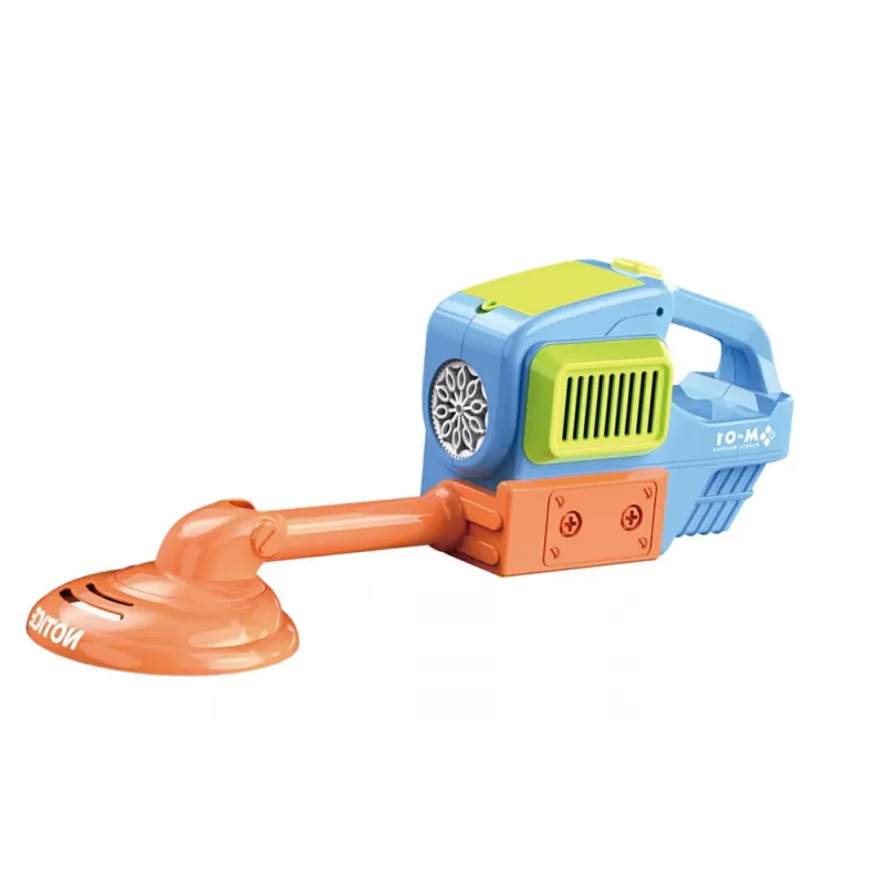 LEAN TOYS Muilo burbulų mašina vejapjovės pjaustytuvas su dviem skysčiais mėlyna