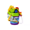 LEAN TOYS Smėlio kibirėlių rinkinys su dušo laistytuvu ir dinozaurų formelėmis